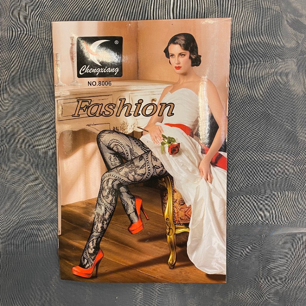 Black Floral Tights